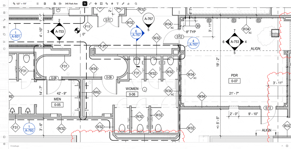 ProTakeoff measuring takeoffs on a construction plan